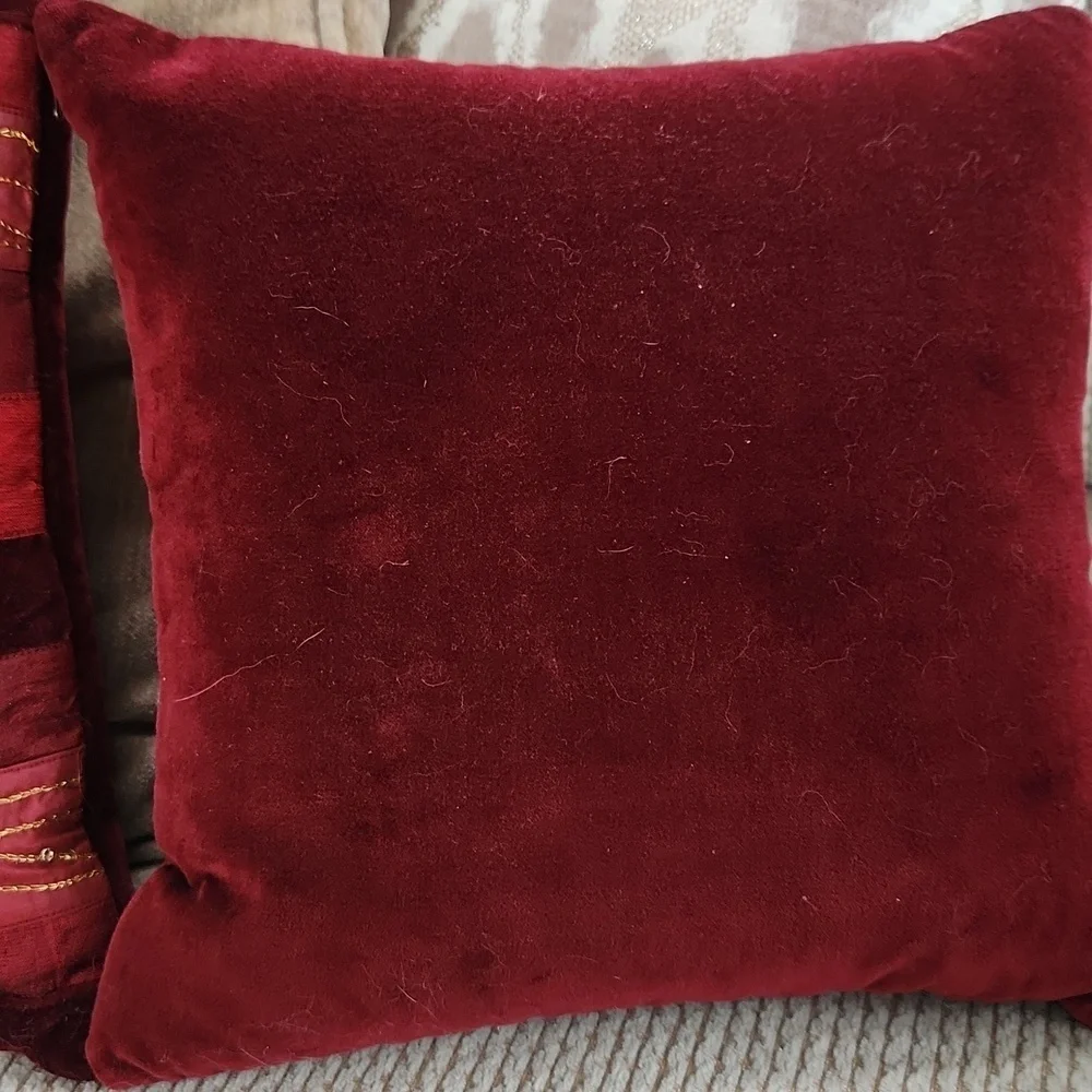 Elegant Red Throw Pillows, 10x10